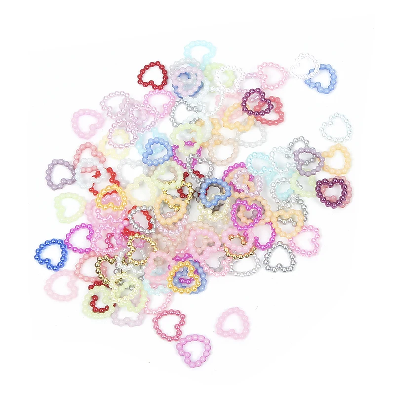 LF 200 шт. жемчужные сердца 10 мм украшения с плоским основанием кабошон для