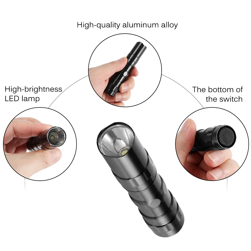 

3 Lighting Mode Mini LED Flashlight Waterproof Torch Telescopic Zoom Stylish Portable Suit For Night Lighting