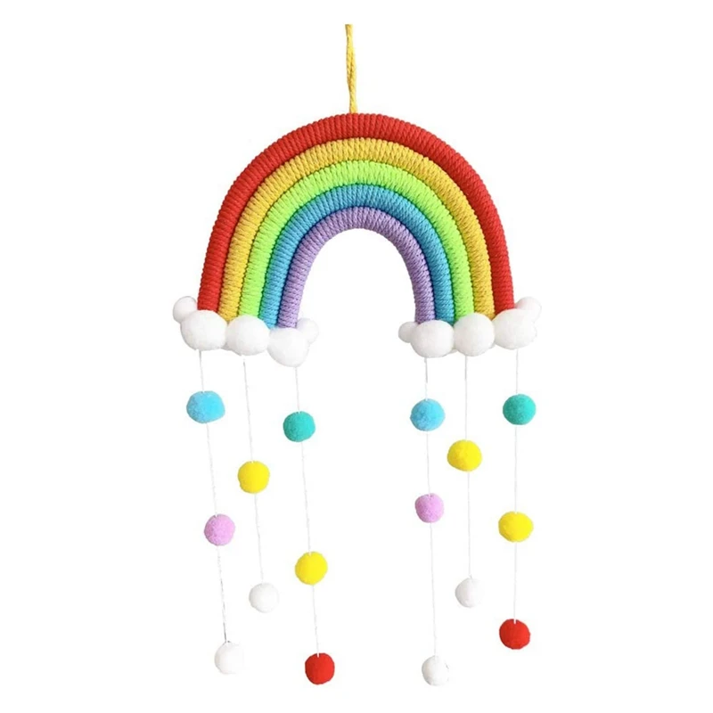 

Rainbow Wall Hanging Decor,Woven Cloud Hanging Wall Decoration for Home and Children's Room Decoration