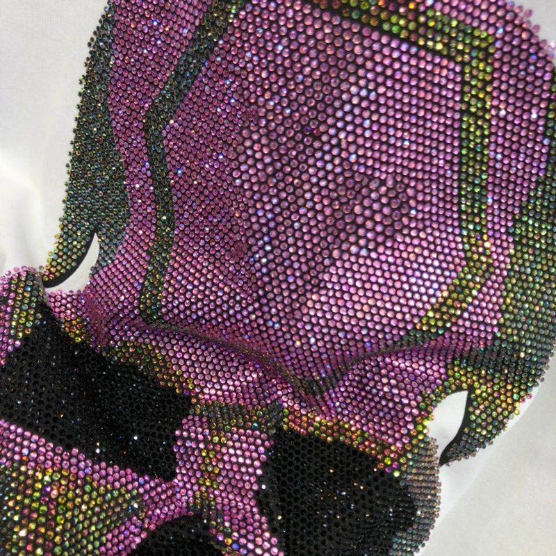 

bag pp original color diamond skull logo short sleeve men's round neck T-shirt aggressive personality high quality punk shirt