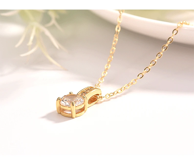 yellow gold 14K розовое золото ожерелье с драгоценными камнями кулон для женщин Colgante Plata De Ley Mujer Серебро S925 ювелирные изделия пирсционки ювелирные изделия кулон - Цвет камня: yellow gold