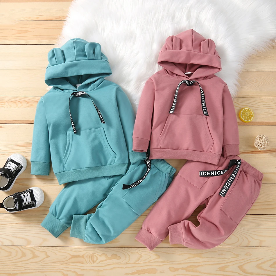 

Spring Autumn Children Cotton Clothing Suit Baby Boys Girls Clothes Kids Sport Hoodies Pants 2Pcs/Sets Fahion Toddler Tracksuits