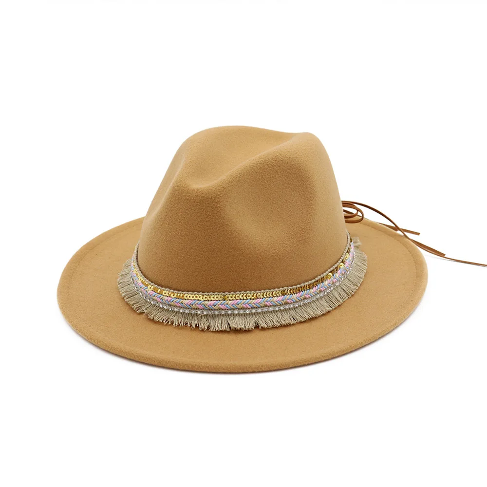 2019 осень и зима сплошной цвет лук полями шляпа путешествия федора джаз Панама