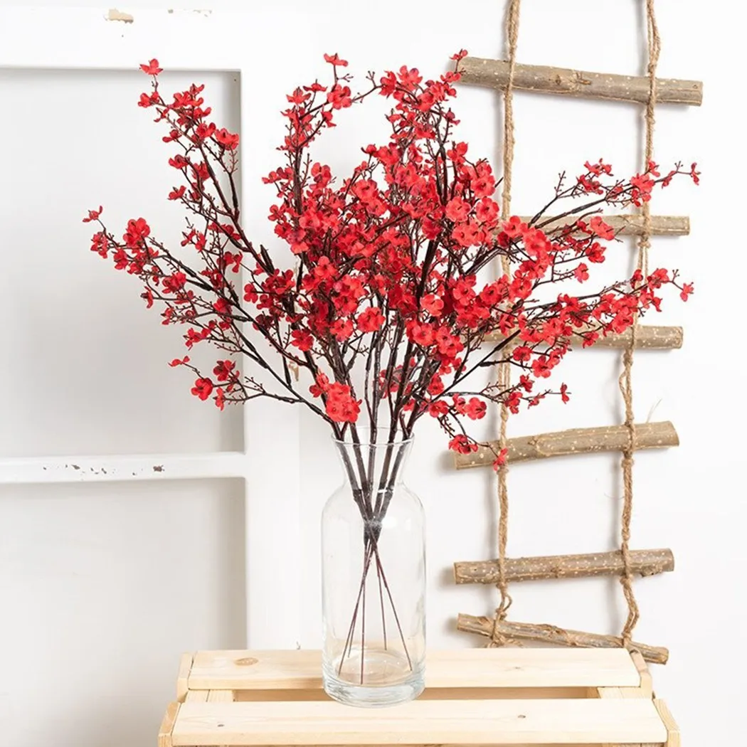 

1pc Gypsophila Plastic Artificial Flower Stem Bridal Wedding Bouquet Cherry Blossom Decoration