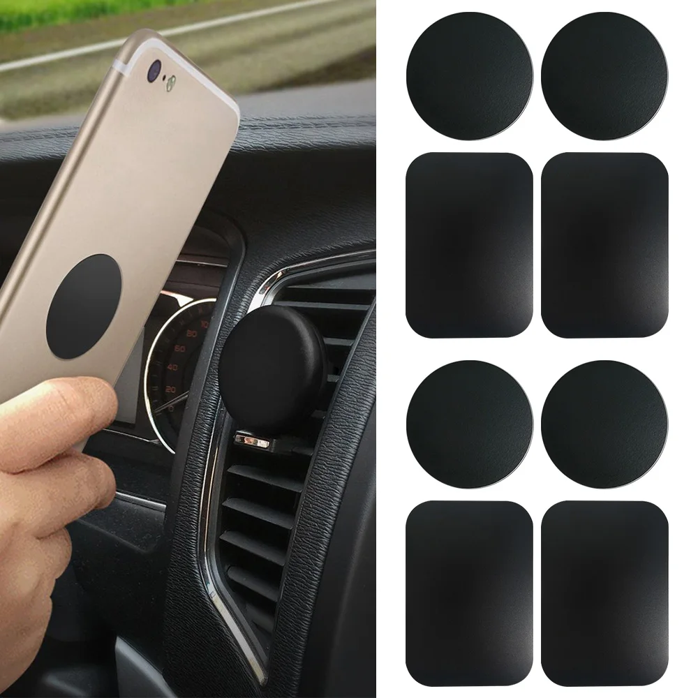 

8pcs Metal Plates 0.4mm Thick for Magnetic Car Mount Mobile with Adhesive Tape Sticker Disk Cell Phones Universal Iron Sheet