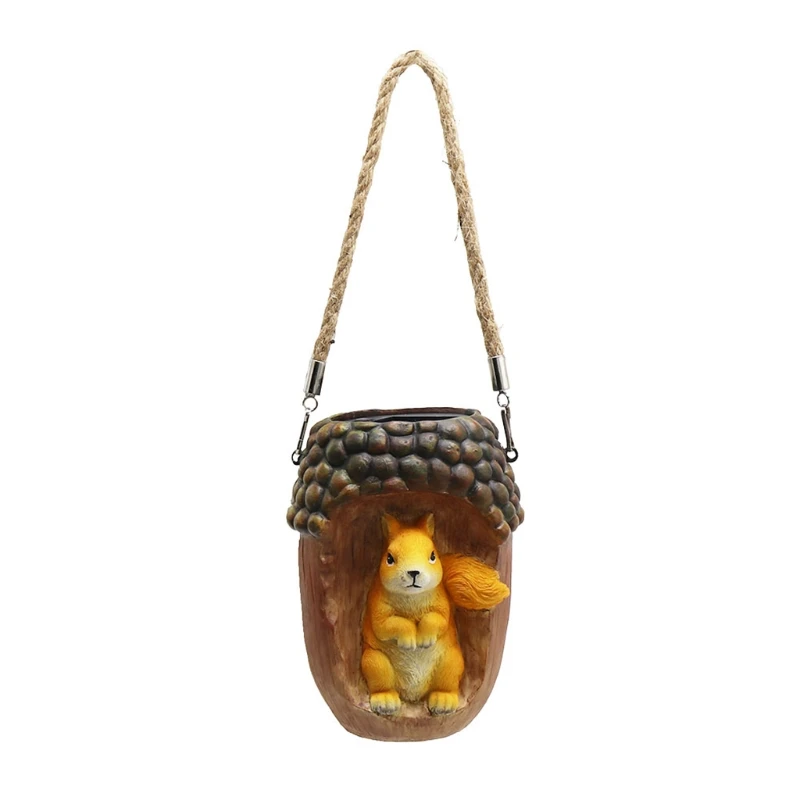

Waterproof Squirrel Stump Lamps with Handle LED Squirrel Statue Light Lawn Decor