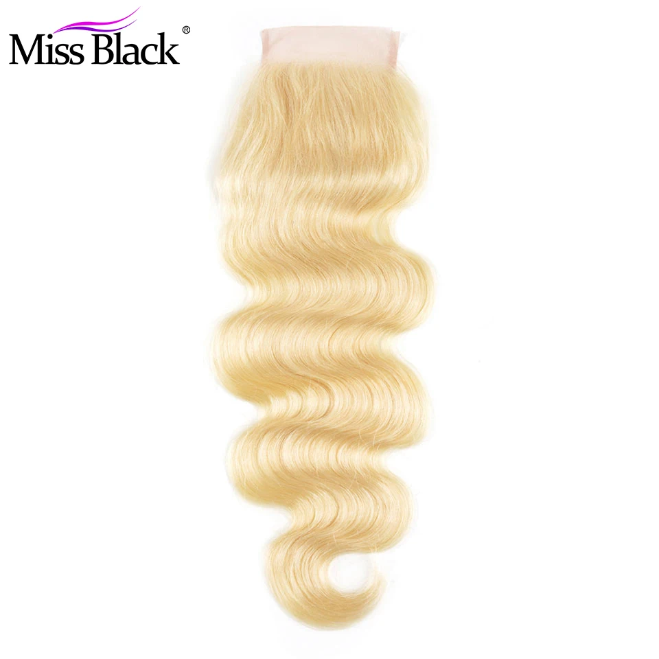 Miss Black Blone Hair Brazilian Body Wave Hair Closure Free Part #613 Human Hair Lace Closure 4