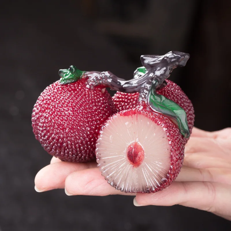 NEW Color-changing tea pet ornament Litchi Bayberry strawberry Durian pitaya fine feed creative tea accessories mini ornament