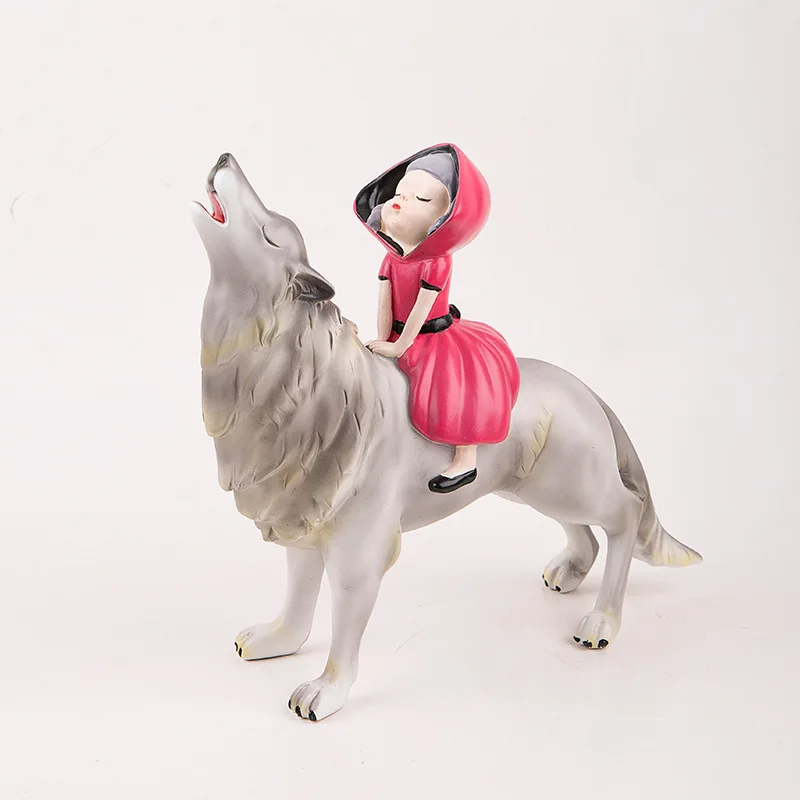 

[MGT] Creative fairy tale character Little Red Riding Hood gray home bedroom decoration crafts girl heart room furnishings