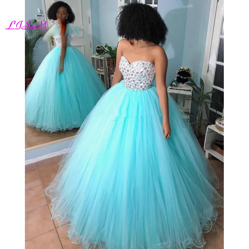 Мятно-зеленое роскошное платье для Quinceanera бальное женская Съемная юбка милое