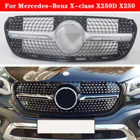 for mercedes benz x class x250d x250 pickup gt car styling middle grille abs silver black front bumper center grill vertical bar