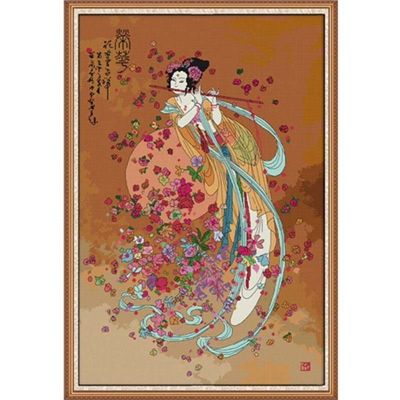 

The Goddess Chang'e Flying to the Moon 2 cross stitch kit aida 14ct 11ct count print canvas cross stitches needlework embroide