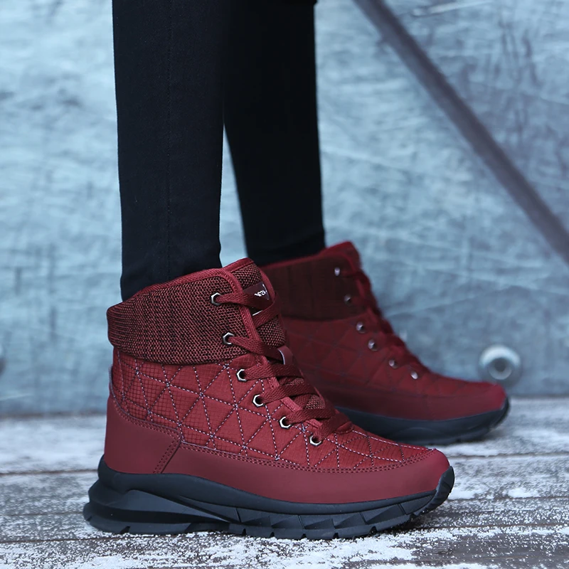 CINESSD Microfinance Shoes woman woods Rubber Platform Boots Waterproof Botas Women Winter Red | Обувь