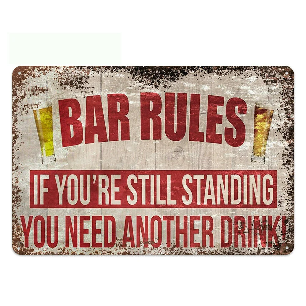

Metal Tin Sign Bar Rules Pub Home Vintage Retro Poster Cafe