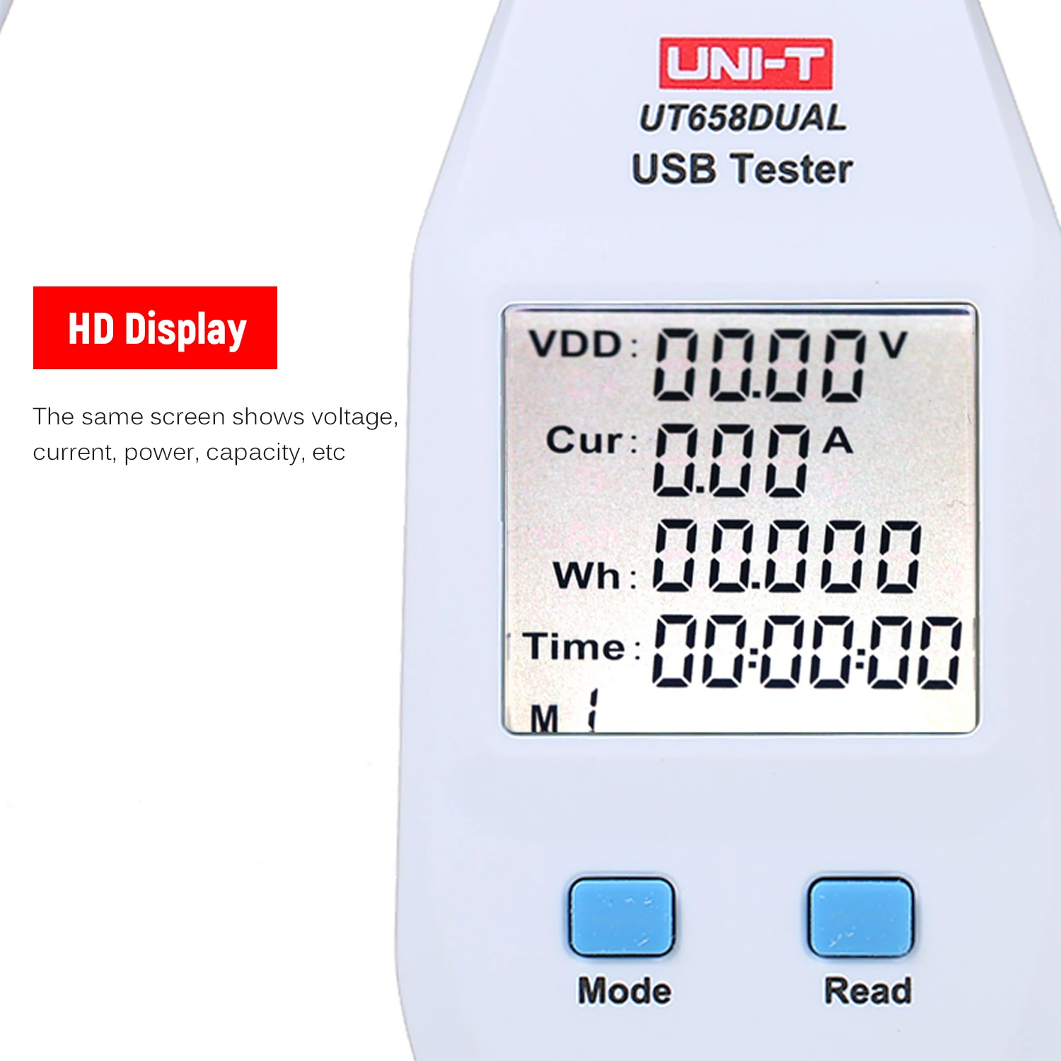 

USB Power Meter LCD USB Tester Detector Voltmeter Ammeter Digital Power Capacity Tester(UT658A) Real-Time Monitoring