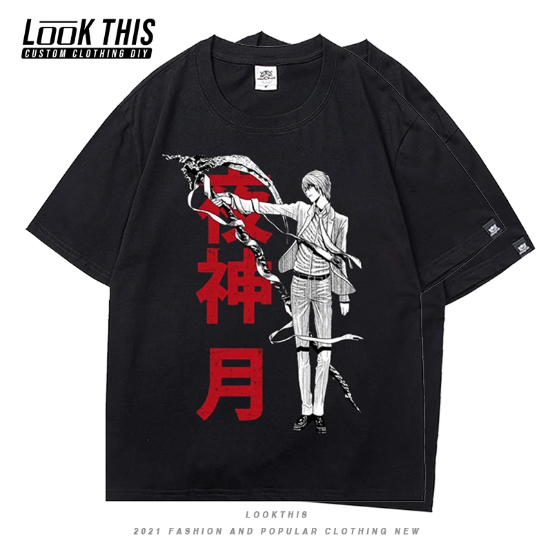 

Death Note Misa Gothic Men T-shirt 2021 Summer Anime Manga T-shirts Harajuku Streetwear Teenager Boys Punk Loose T Shirt Top