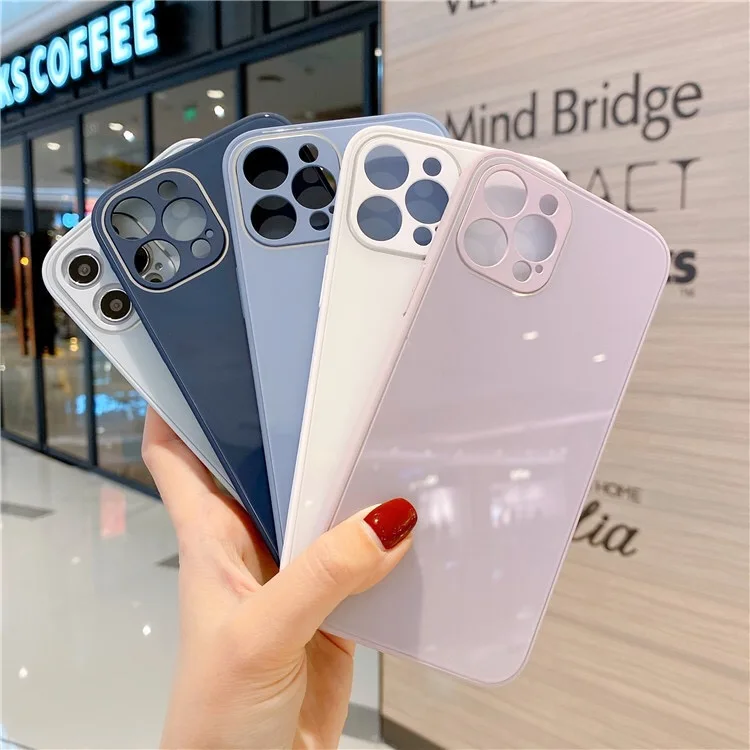 

Liquid silica gel tempered glass Phone Case For iPhone 12 mini Pro Max Xr Color Cover For iPhone 11 7 8 6 S Plus 11 Pro X S Max