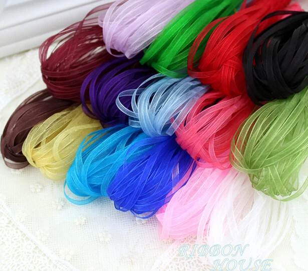 Горячая Распродажа одежды для мальчиков (40 м/лот) 1/8 ''(3 мм) ленты из органзы