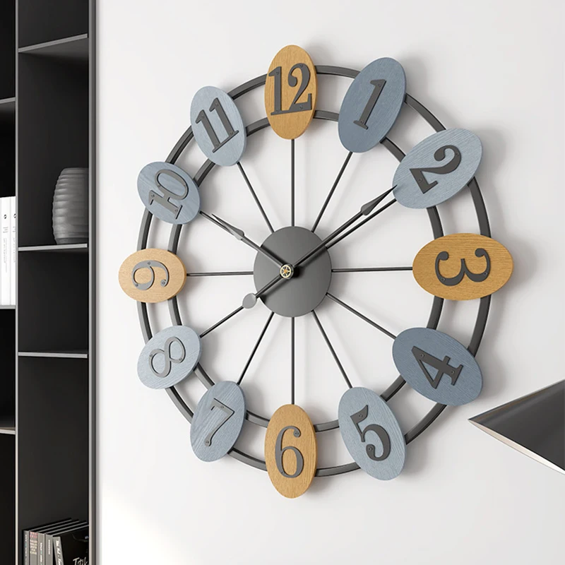 20 дюймовые тихие Большие Железные настенные часы в скандинавском стиле для
