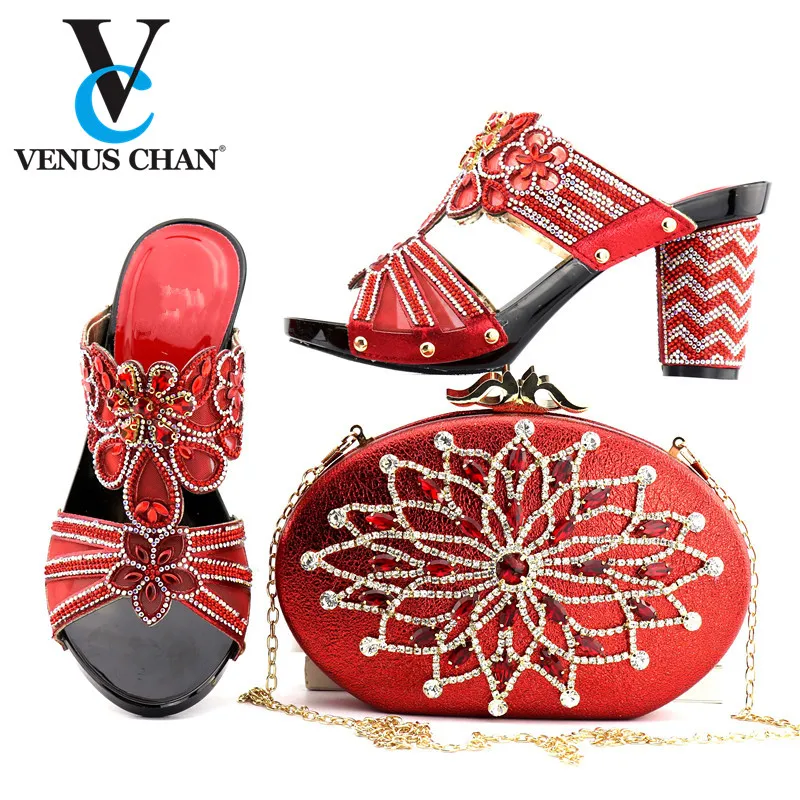 Осень 2020 Специальный стиль красные итальянские туфли и сумки для сочетания обуви