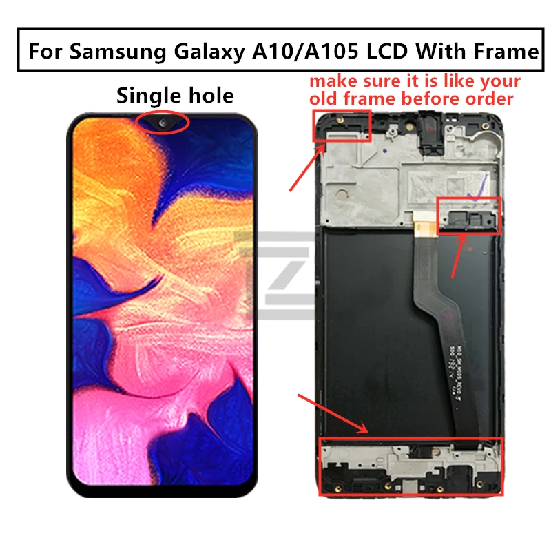Для Samsung Galaxy A10 Lcd 2019 A105 A105F SM дисплей сенсорный экран дигитайзер с рамкой для samsung a10