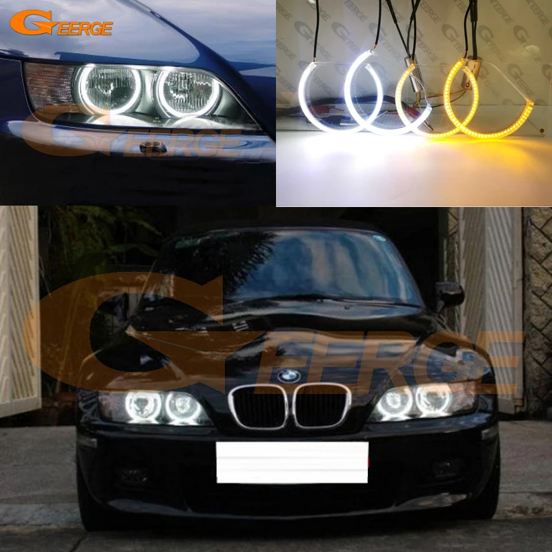 

For BMW Z3 1999 2000 20001 2002 Ultra Bright SMD LED Angel Eyes halo rings Day Light turn signal light
