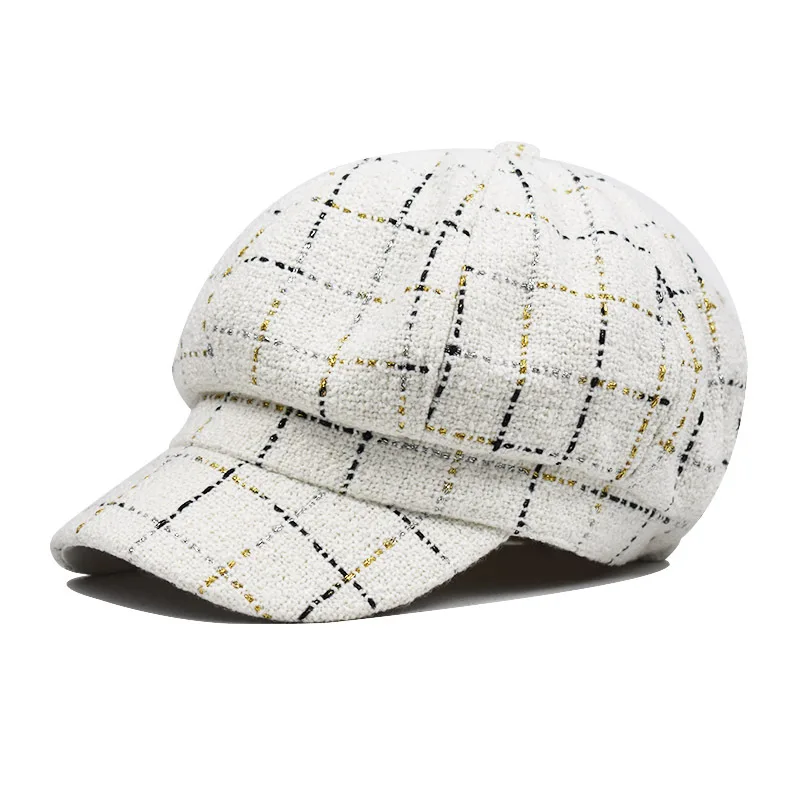 Женский осенне зимний дикий берет кружевная клетчатая кепка Повседневная