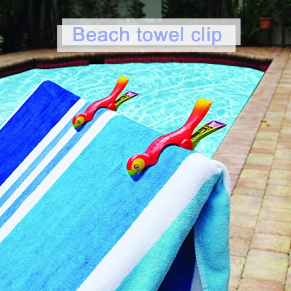 

2PCS Towel Clips Parrot Bird Plastic Beach Clothes Clip Quilt Socks Hanger Clips Aluminum Tent Pole Tent Pegs Tent Pole