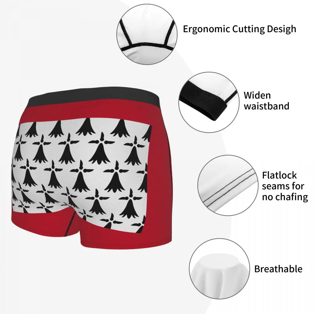 Flag Of Limousin Men's Boxer Briefs Flags of the regions of France Funny Sarcastic elastic pants for men