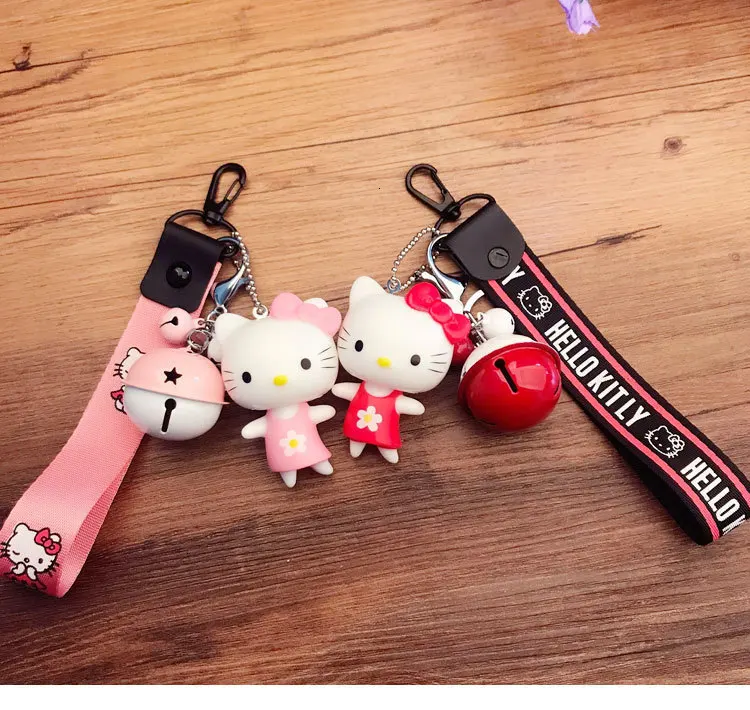 Новинка, женский брелок hello kitty, подарок для девушек, висячая веревка, браслет на запястье, автомобильная сумка, брелок, брелок, цепочка для ключей, брелок для телефона