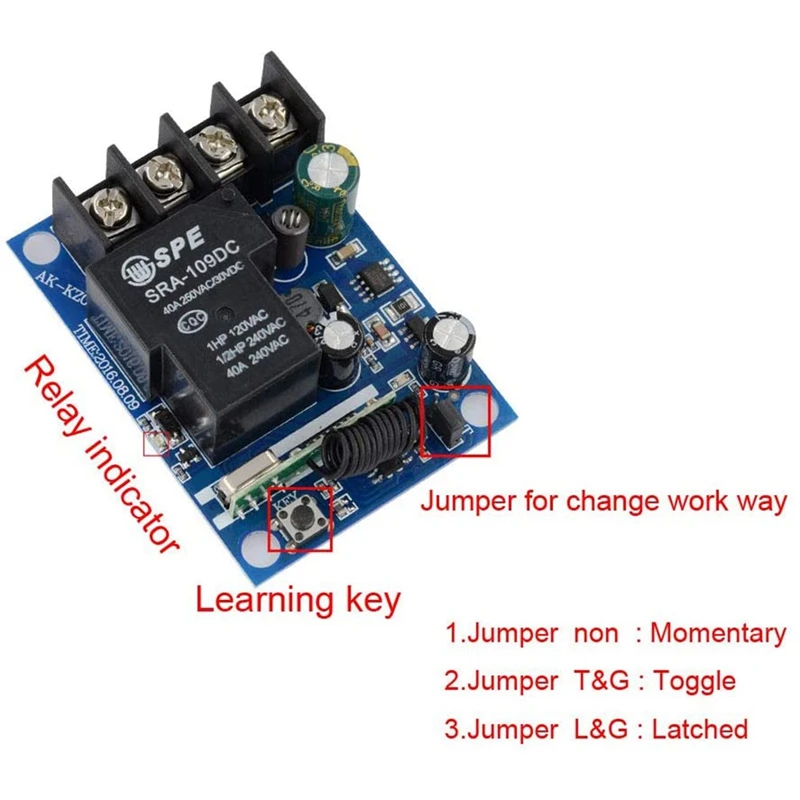 12V Remote Control Switch 40A Power Radio Controller Wireless RF Receiver 3000W 433Mhz | Электроника