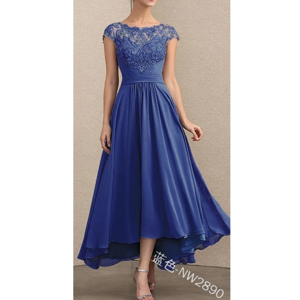 Женское длинное шифоновое платье WEPBEL повседневное кружевное с высокой талией и