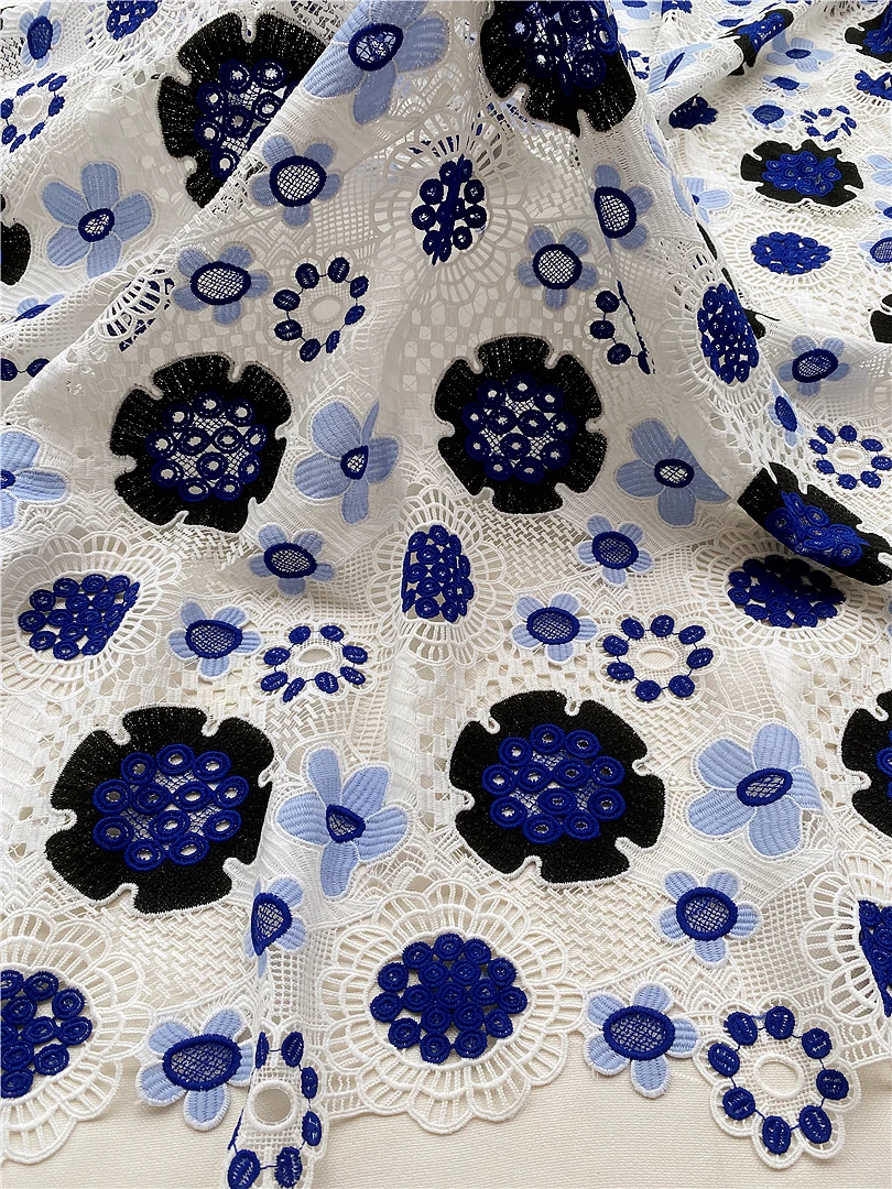 100% полиэстер женские платья свадебные африканская вышивка шнур гипюр красивые