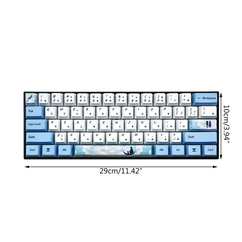 

73 Keys Dye Sublimation Mechanical Keyboard Cute Keycaps PBT OEM Profile Keycap For GH60 GK61 GK64 Keyboard Keycap