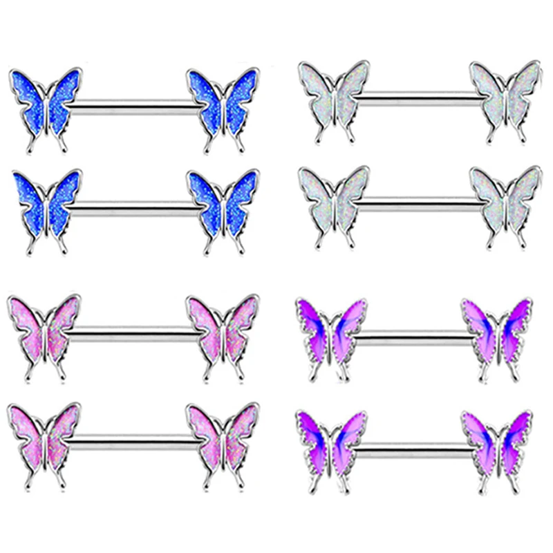 1 шт. хирургические Сталь бабочка Ювелирное Украшение для пирсинга соска