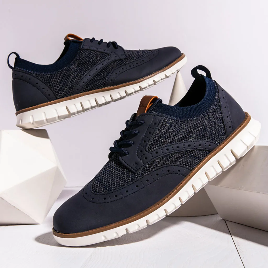 New Men Casual Shoes Business Formal Brogue Weave Carved Oxfords Wedding Dress Breathable Light | Обувь