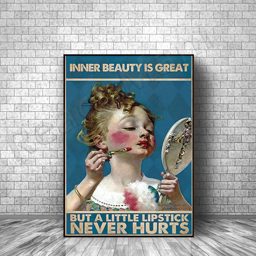 

Inner beauty is great, but a little lipstick will never hurt posters/makeup posters/bedroom wall art/dressing room decoration