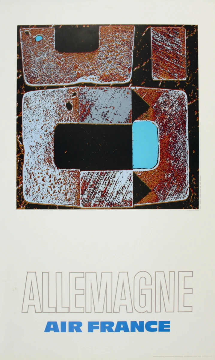 Винтажный постер для путешествий авиакомпании Воздушная Франция Германия 1971