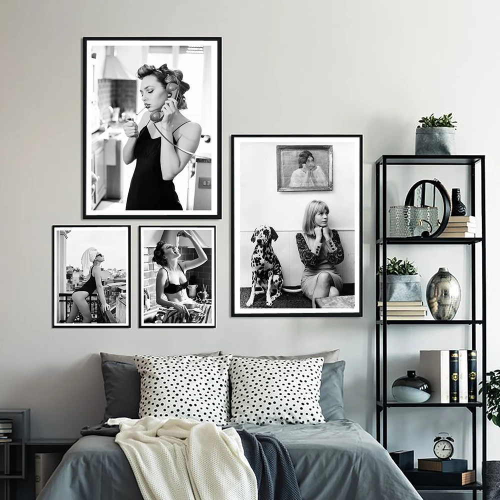 

Canvas Paintings Fashion Sexy Woman Posters Black White Photography Wall Art Print Modern Pictures For Living Room Home Decor