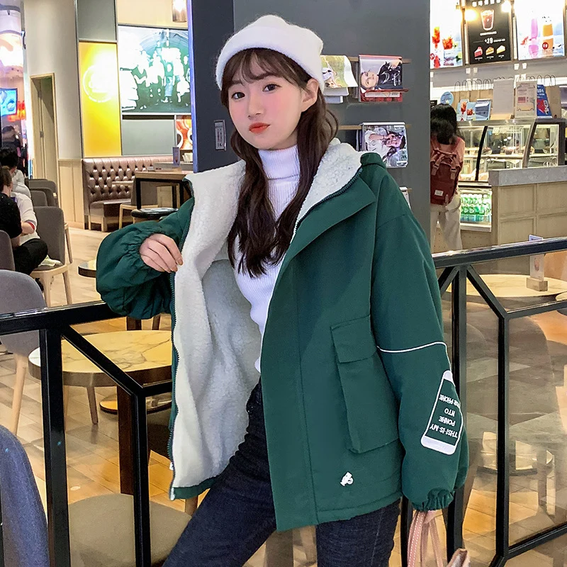 

Warm Woolen Women's Jacket Casual Coat 2021 New Warm Thick Women's Winter Down Jackets Loose Hoodies Down Coat