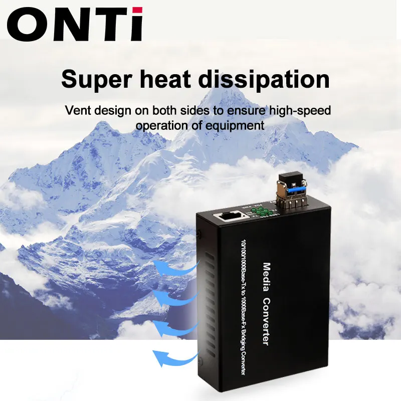 ONTi SFP волоконно-RJ45 медиаконвертер 10/100/1000 м Ethernet конвертер приемопередатчик с
