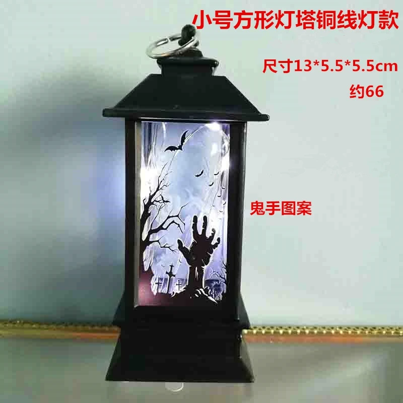 Хэллоуин винтажный тыквенный замок светильник имитация пламени подвесные