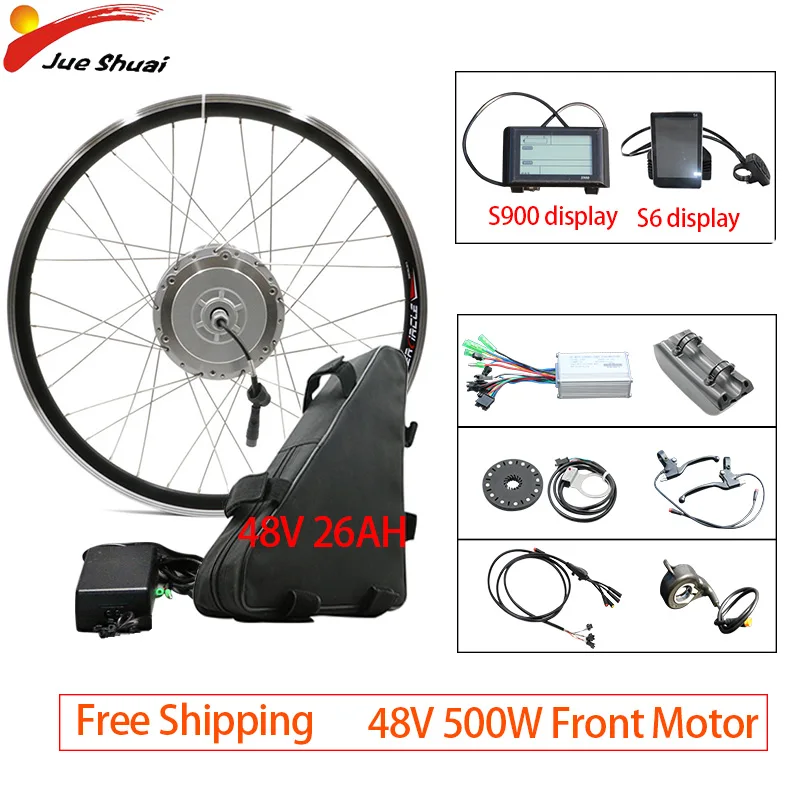 Bafang электрическое преобразование велосипедов комплект 48 в 500 Вт Ebike E Bike 8fun BAFANG 26''700C передний привод колеса комплект Bicicleta Electrica
