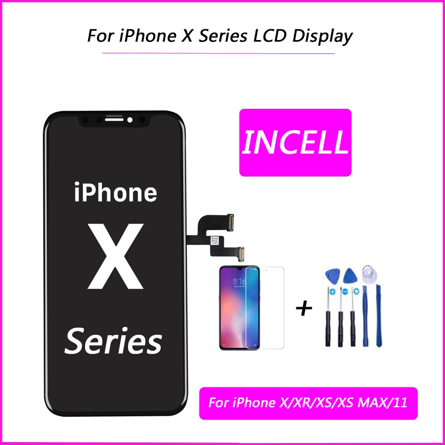 

INCELL 100% Tested OLED For iPhone X XR XS Max LCD In-cell Screen Replacement Display With 3D Touch Assembly No Dead Pixel