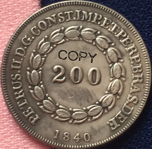 

1840 Бразилия 200 рейс копия монет