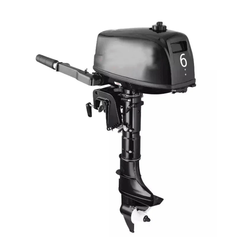 

Hangkai two-stroke outboard motor strong 169cc water-cooled short shaft boat engine with gasoline tank