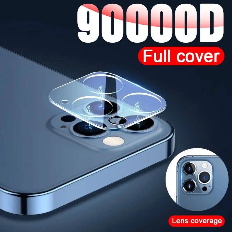 90000D Роскошная защита для объектива задней камеры iPhone 12 11 Pro Max закаленное стекло
