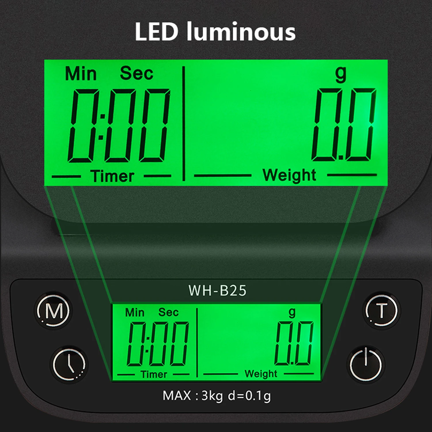 Цифровые весы с ЖК дисплеем высокой четкости светодиодная зеленая подсветка