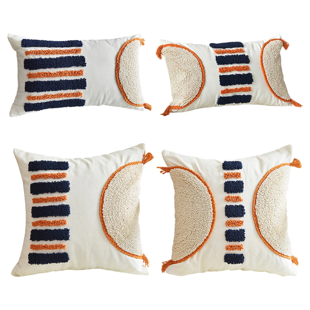 

Comfortable Throw Pillow Cover, 18x18'' 12x20'' Sofa Cushion Covers Home Decoration Embroidery Bohemian Car Seat Pillowcase