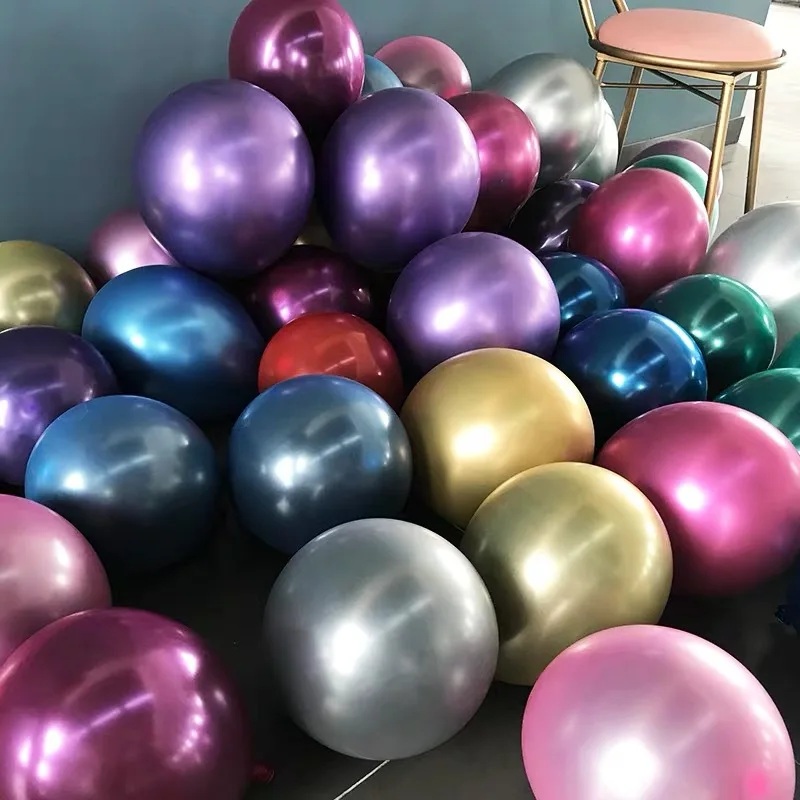 10 шт 12 pouces или argent noir métal латексные шары Декор коврик hélium Globos fête d'anniversaire декор